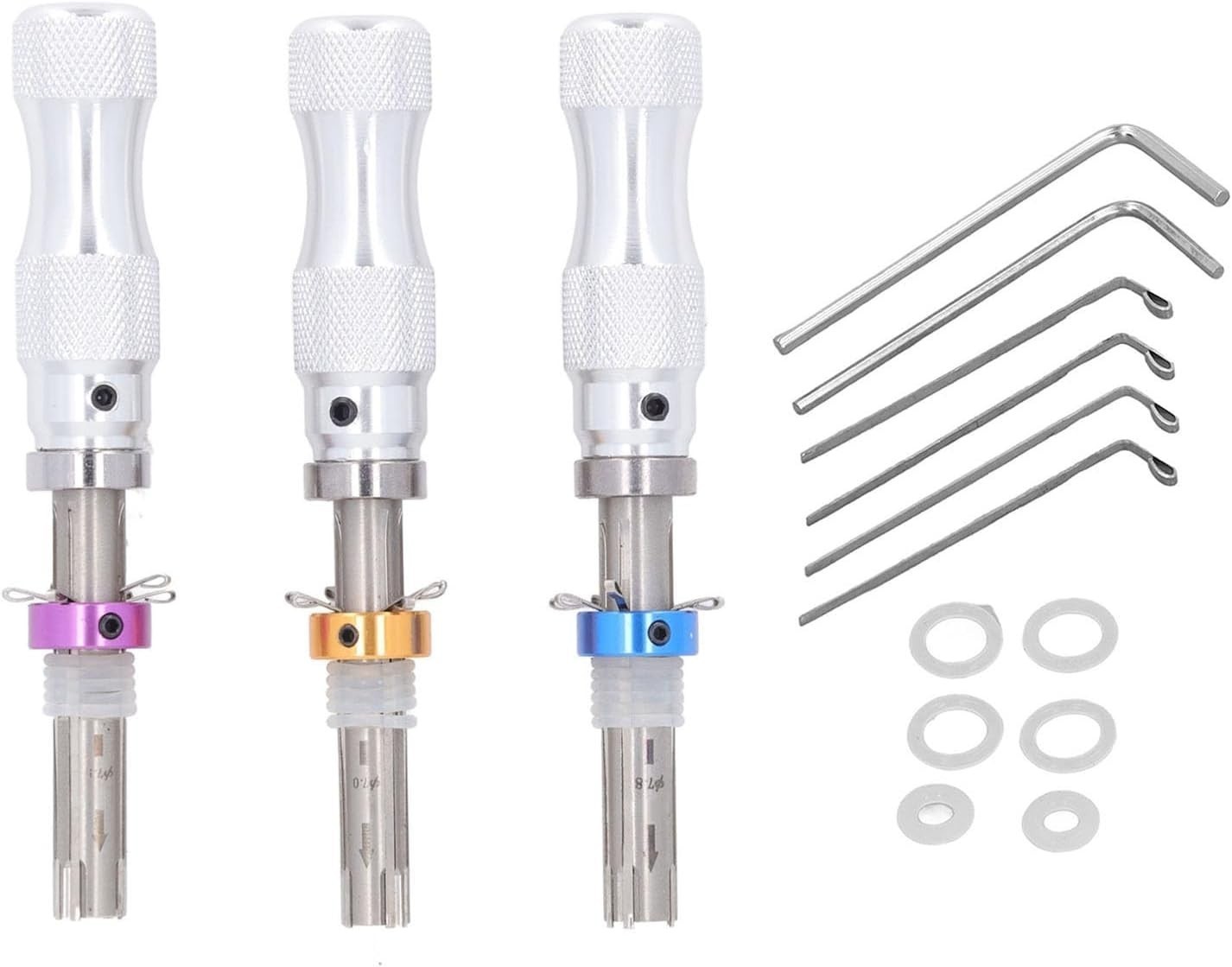 3PCS Adjustable Stainless Tubular 7 Pins Tool 7/7.5/7.8mm Replacement Accessorie