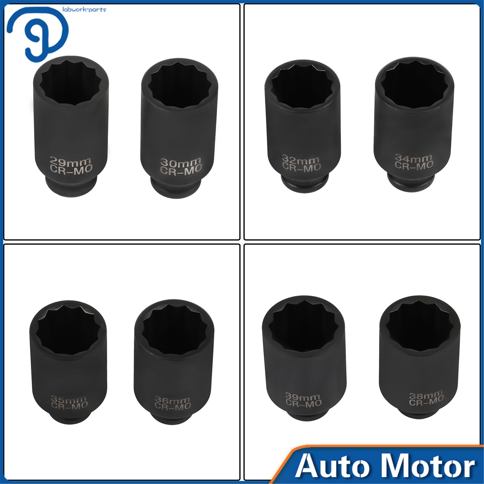 8Pcs 1/2″ Drive Deep Spindle Axle Nut Impact Socket Set 12 Point