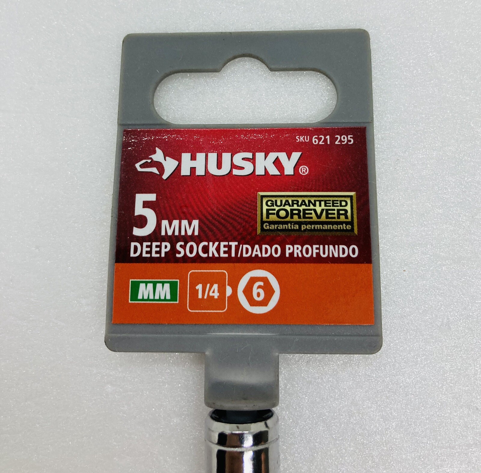 Husky 5mm 6 Point 1/4″ Drive Chrome Deep Socket (Lot Of 3) 621295 T1