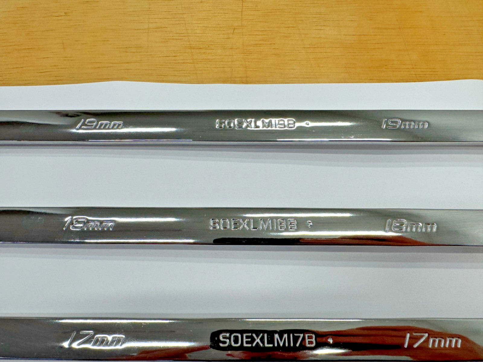 Snap-on Tools USA NEW 4pc Metric LONG FLANK DRIVE PLUS Wrench Lot Set 16mm-19mm