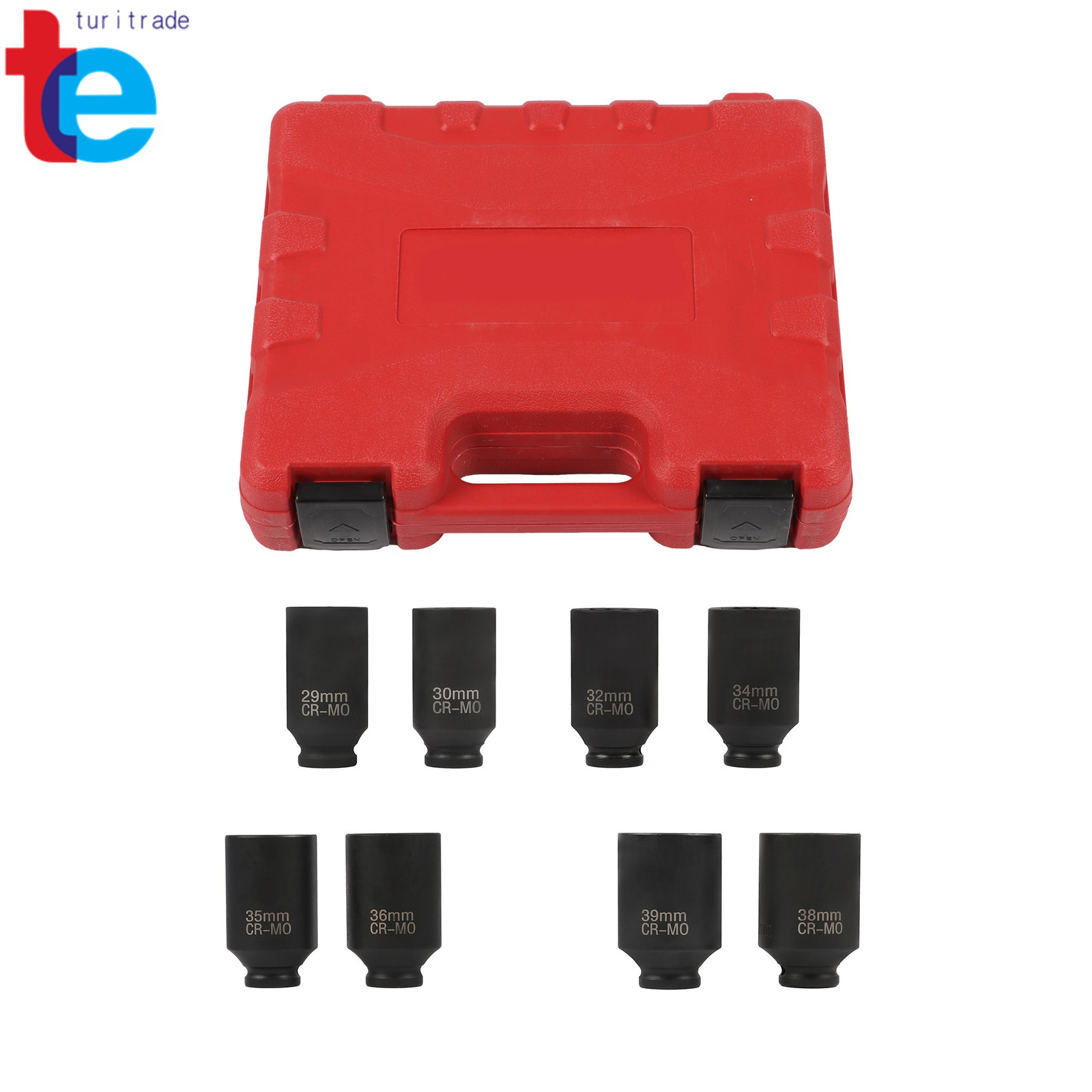 8Pc Axle Nut Socket Set 12 Point 1/2″ Drive 29-39mm for Toyota BMW Mercedes-Benz