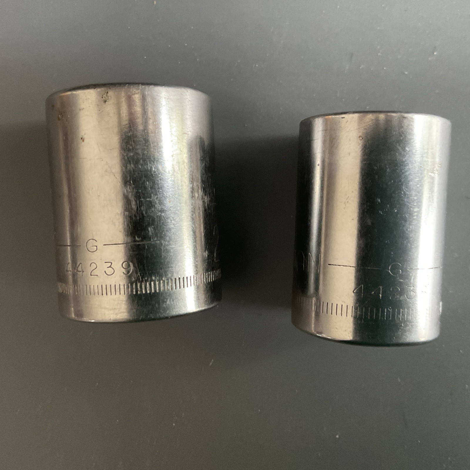 Craftsman -G -22mm /19mm 12 Point Shallow Chrome Sockets 1/2″ Drive 44239 45238