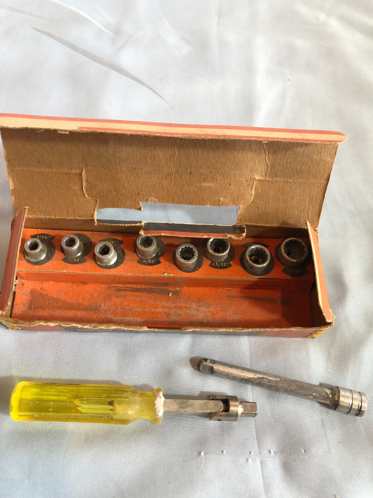 VINTAGE Oxwall 10 Piece Flex Handle Socket Set – Original Box #F5