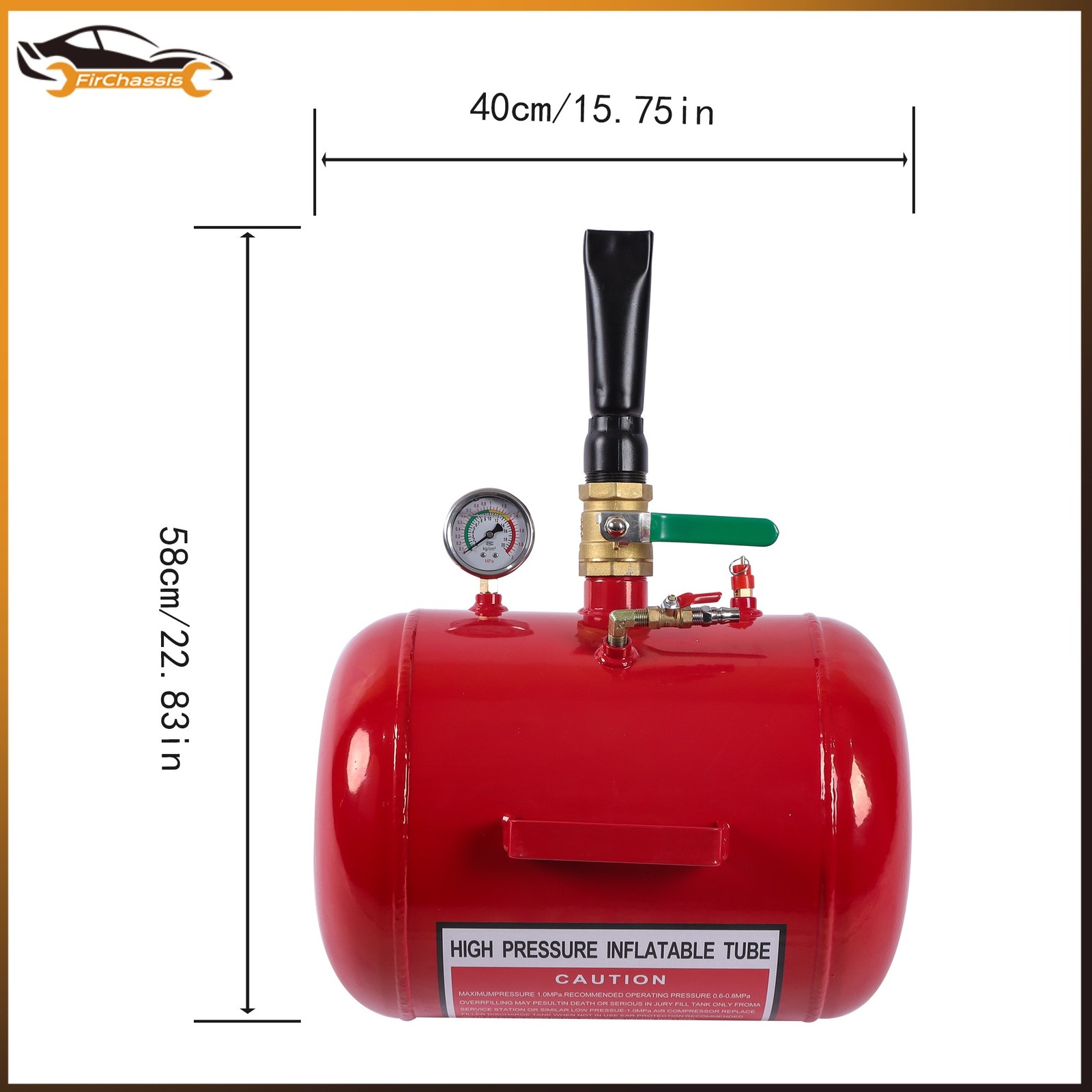 Red Air Tire Bead Seater 7.5 Gallon Blaster Tool Seating Inflator Truck 145PSI
