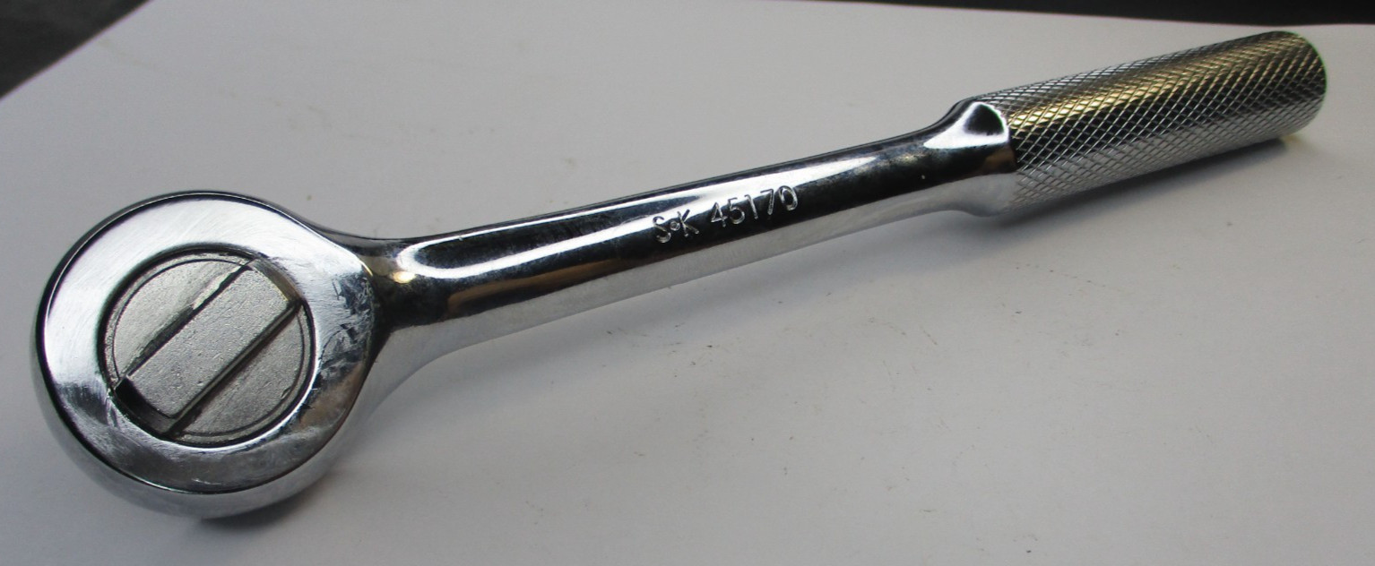SK 45170 3/8″ Drive 7.5″ Long Knurled Handle Chrome Ratchet New