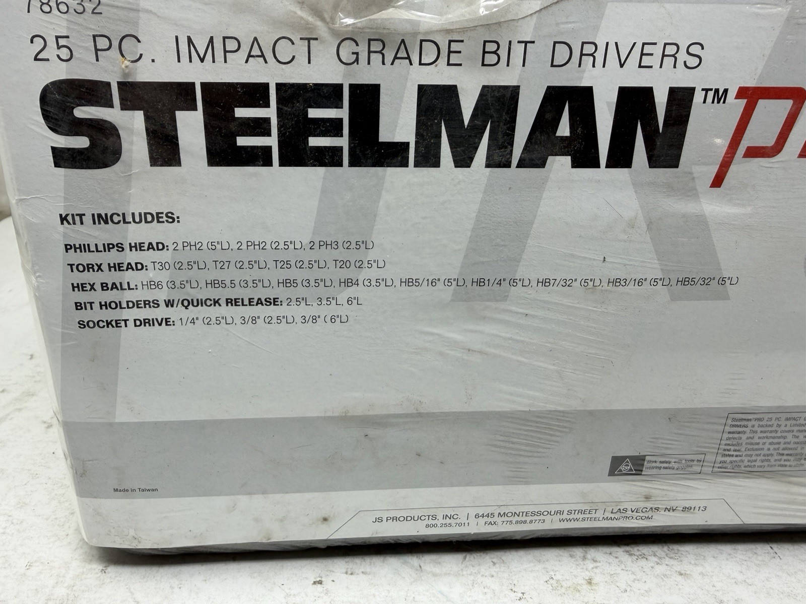 Steelman PRO 25pc Impact Bit Driver Set Screwdriver, Torx, Ball Tip Hex #78632