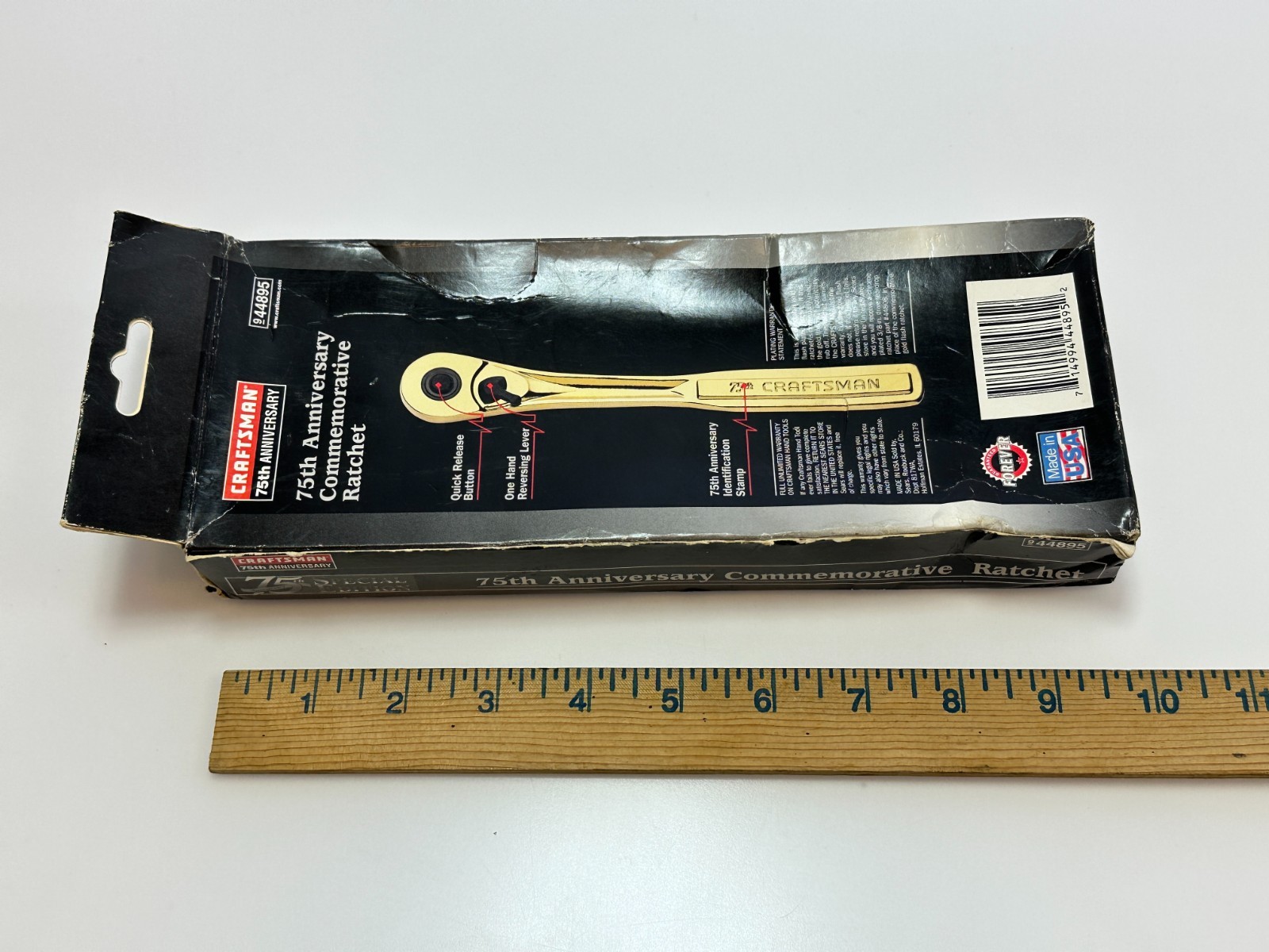 SEARS Craftsman USA 44895 GOLD 75th Anniversary Edition 3/8” Ratchet (Rare NOS)