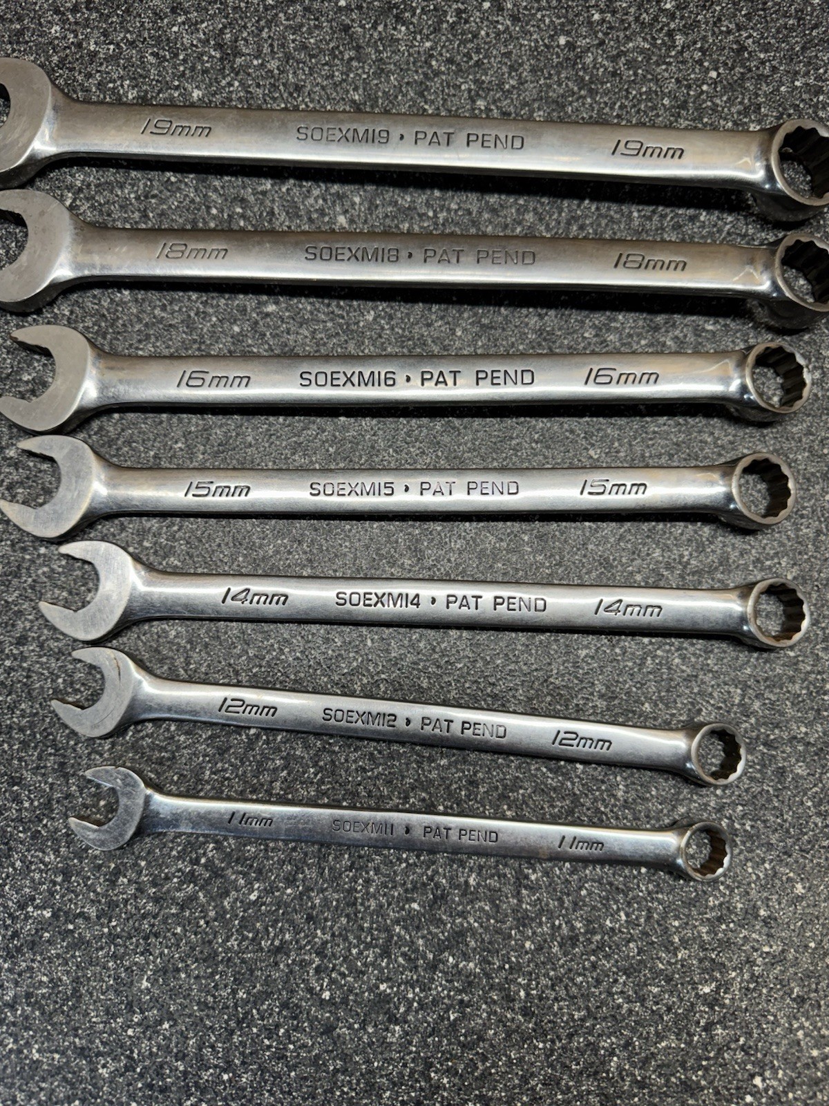 SNAP-ON SOEXM707 7-PC METRIC «FLANK DRIVE PLUS» COMBINATION WRENCH SET! READ