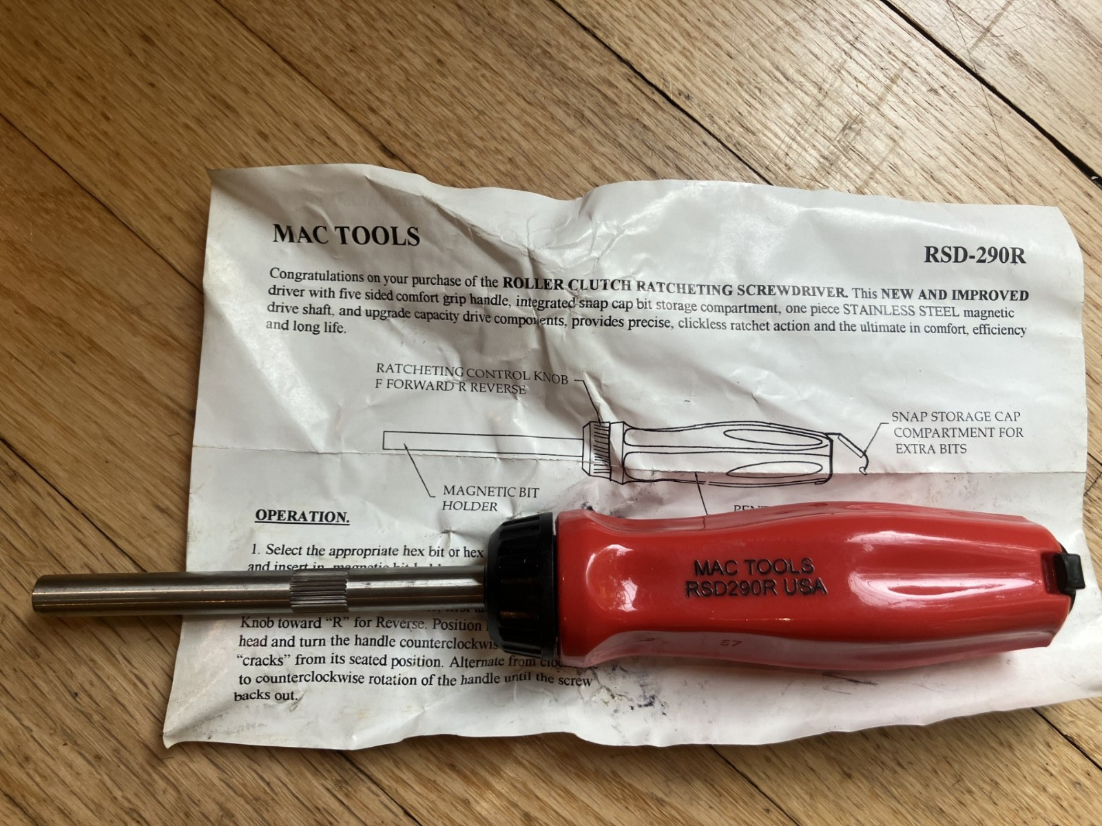 Mac Tools Ratcheting Screwdriver RSD-290R (Barely Used)