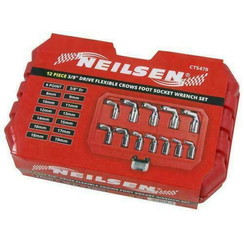 Flex Crows Foot Wrench Set 3/8″DR Flare Nut Spanner Type Crowfoot Socket Wrench