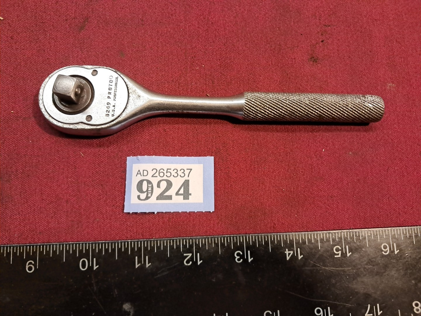 Vintage Proto 5249 Ratchet 3/8″ Drive Classic Pear Head Good Used Condition