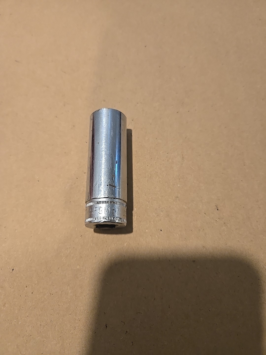 Snap On 3/8″ Drive 17MM 6PT Metric Deep Chrome Socket USA SFSM17
