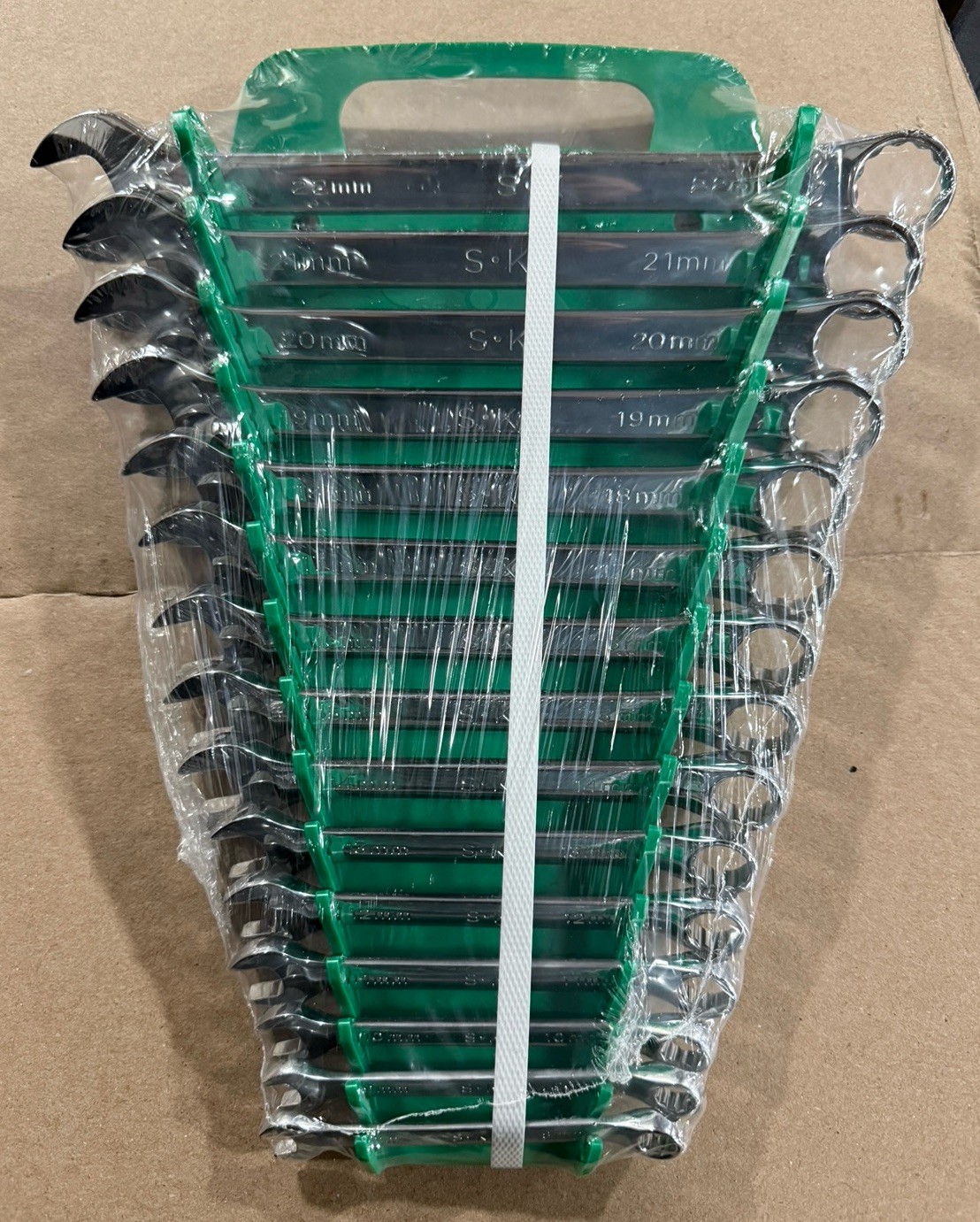 SK Tools 15pc Metric Combination Wrench Set w/ Tray 12pt 86265 NEW