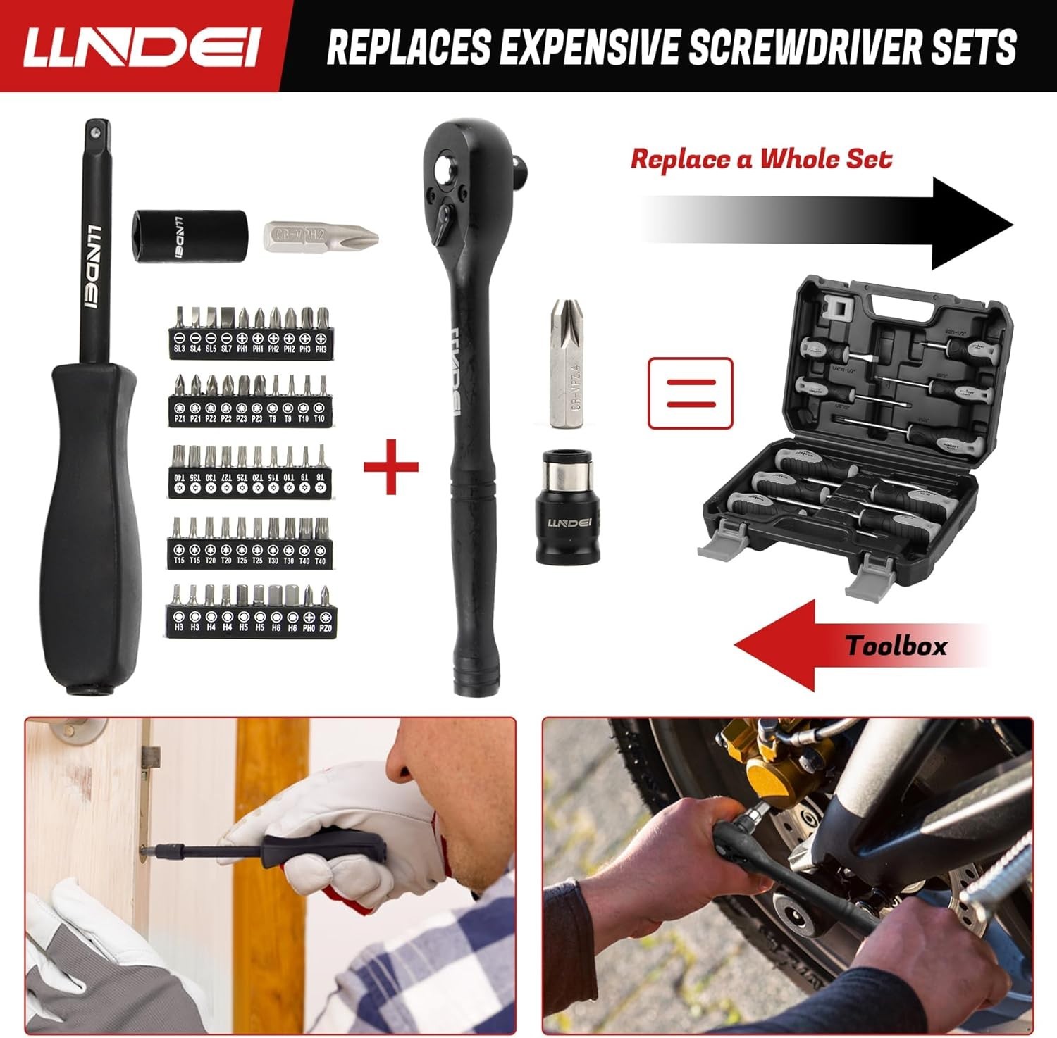 1/4 & 3/8 Inch Drive Impact Socket Set, 186 Pieces Metric and Standard Full S…