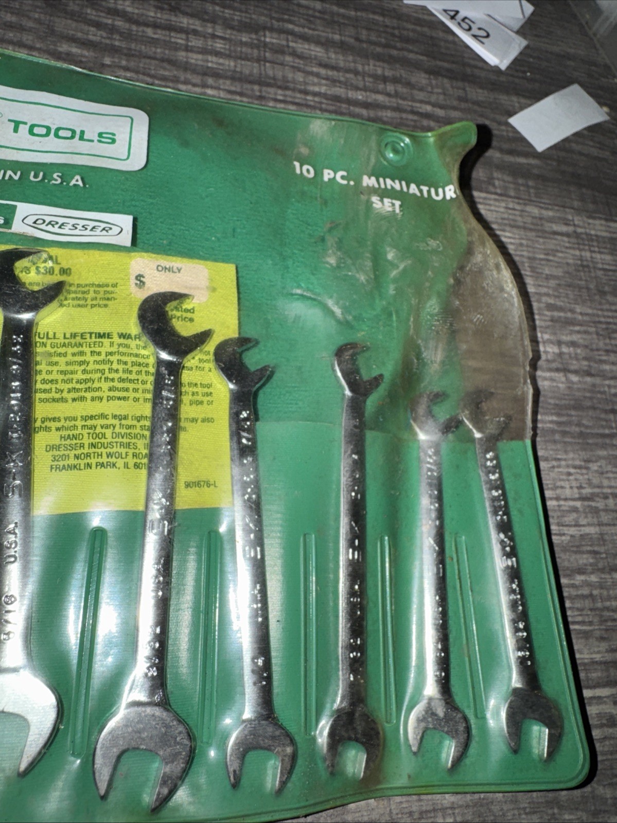 Sexy SK Dresser Tools USA Nos Rare 1610 10pc Miniature Ignition Wrench Plier Set