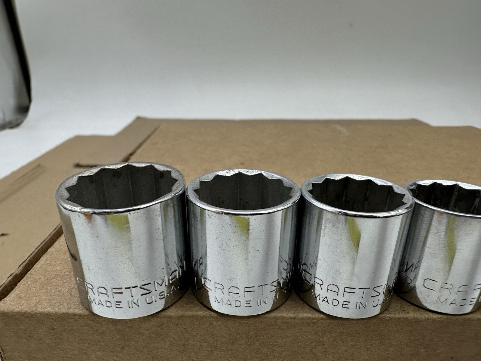 Craftsman USA 3/8 Drive SAE Socket Set 3/8-13/16 8pc 12PT G Vintage Very Good