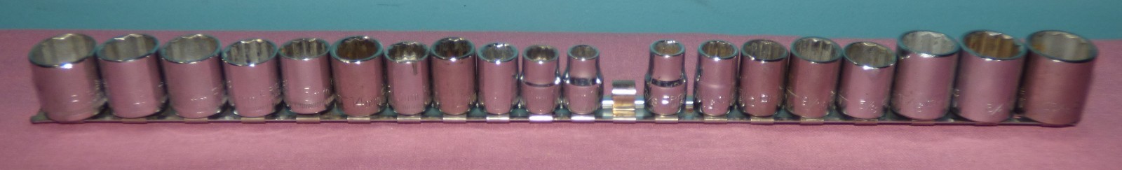 Vintage Craftsman USA 12pt 3/8” Dr Metric & SAE Socket Set 9-19mm, 3/8″-13/16″