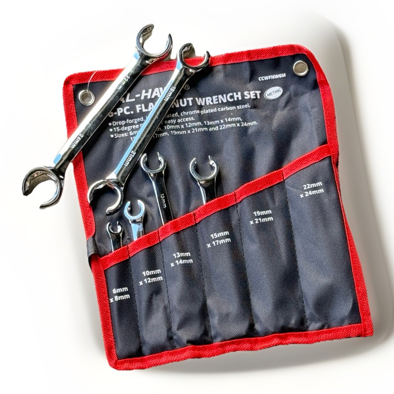 6pcs 1/4” To 1” SAE 15degree Offset Flare Nut Line Wrench Set HVAC Gas Lines