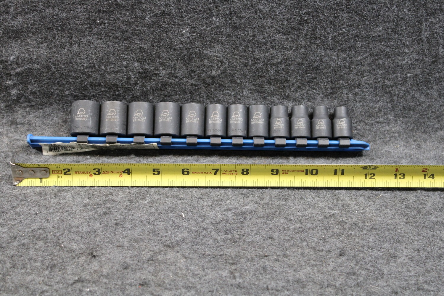 Matco ADV 3/8″ 6PT Metric Shallow Impact Socket Set w/Rail (466189)