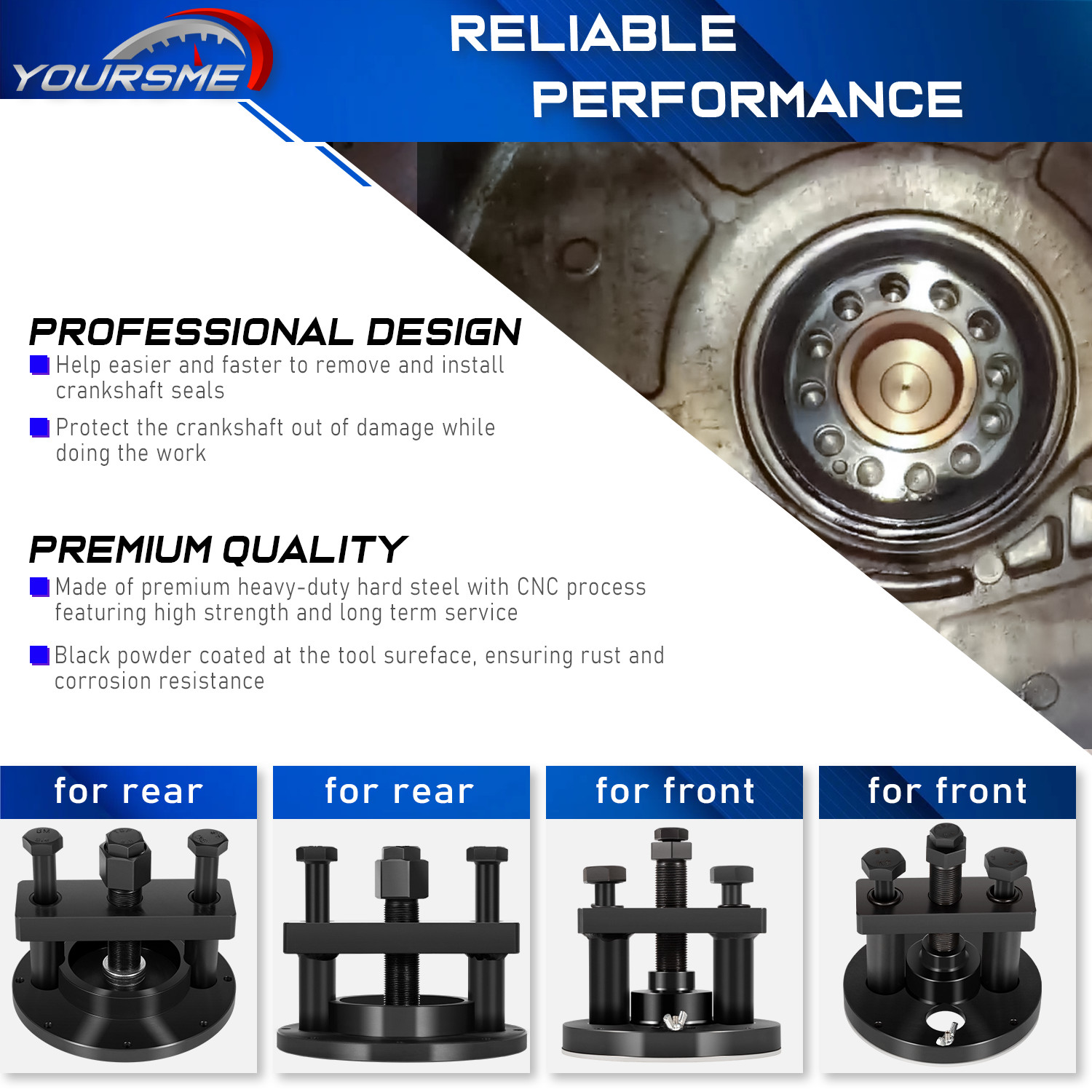 Front/Rear Crankshaft Seal Remover/Installer Tool for Detroit Diesel DD13/DD15