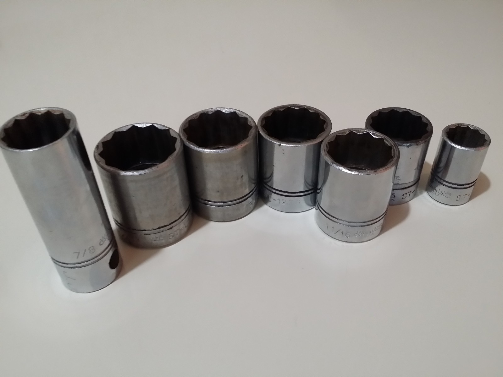 Williams USA ST Series 1/2” Drive 12 Point SAE 7 point sockets 11/16 up to 1 1/4