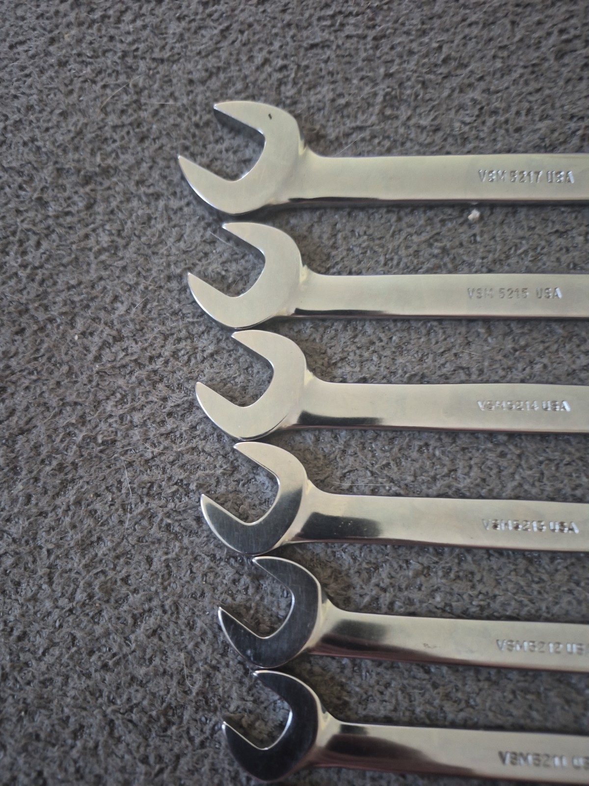 Snap-On 7pc Metric 30°/ 60° Four-Way Angle Open-End Wrench Set (10-15 and 17)(A)