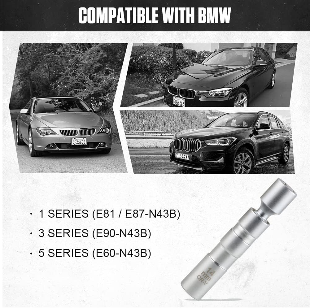 14mm Magnetic Spark Plug Socket – Durable CR-V Steel, 12-Point Design