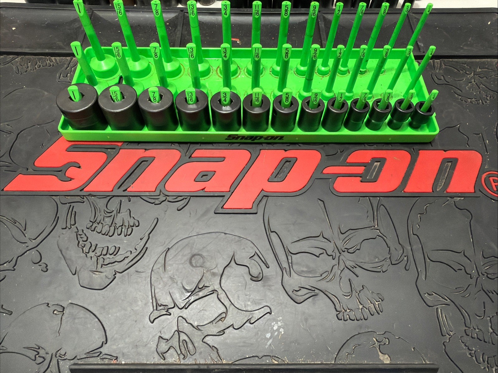 Snap On 3/8 Dr Shallow Impact Socket Set 13pc 1/4-1” 6pt Nice TRAY NOT INCLUDED!