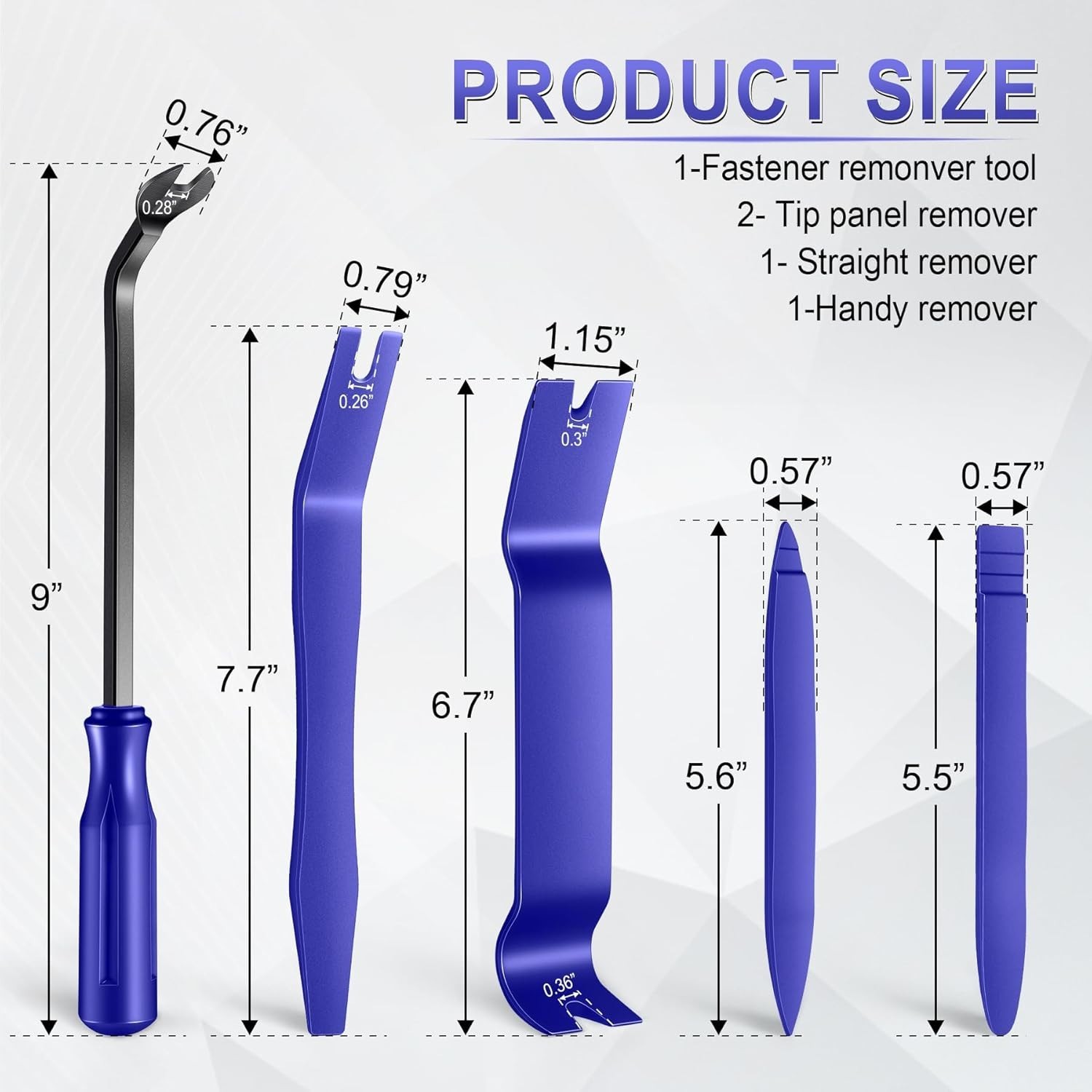 Durable 5-Piece Interior Trim Pry Tool Set – Scratch-Safe for Vehicles