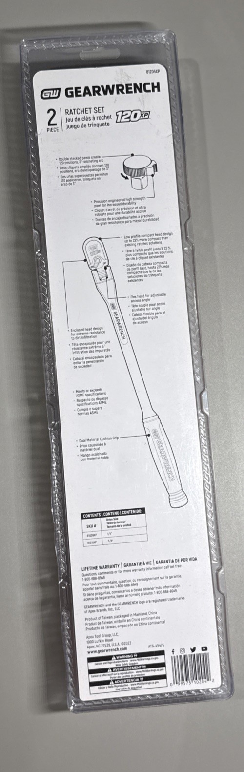 GEARWRENCH 2 Piece Ratchet’s 1/4″ and 3/8″ Drive 120XP Dual Material Flex Head