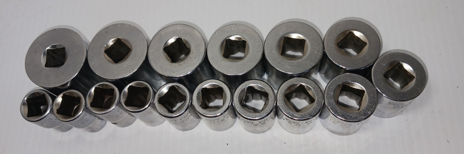 Lot Of 16 Easco / K-D 53 8128 12mm -32mm – Shallow Socket, 1/2” Drive 12 Point