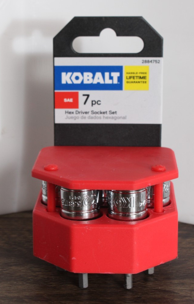 New Kobalt 7 pc SAE 3/8-in Drive Hex Bit Driver Socket Set Polished Chrome