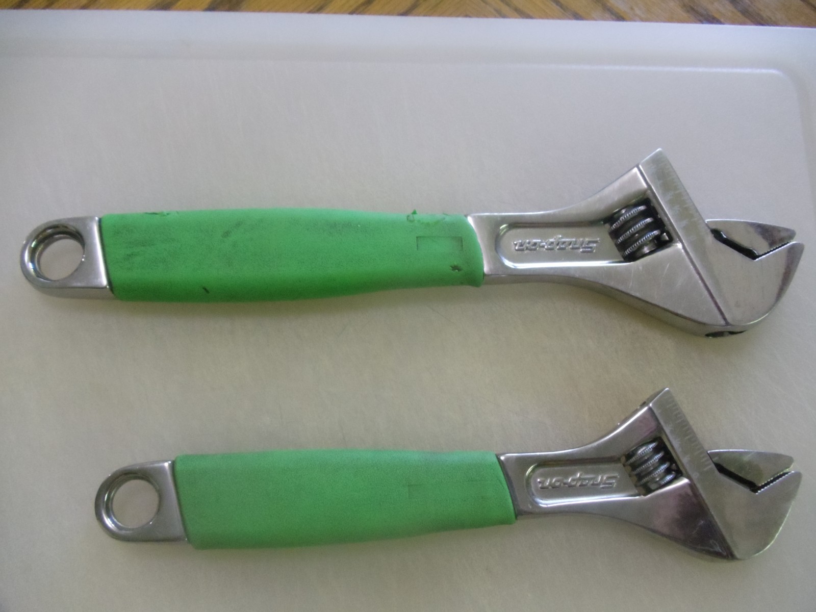 Snap-on adjustable wrenches 12 inch and 10 inch green good condition
