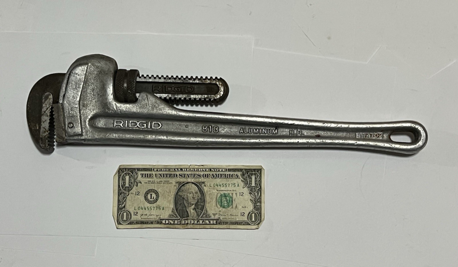RIDGID 818 Ridge Tool Co 18″ Aluminum Heavy Duty Straight Pipe Wrench 31100 USA