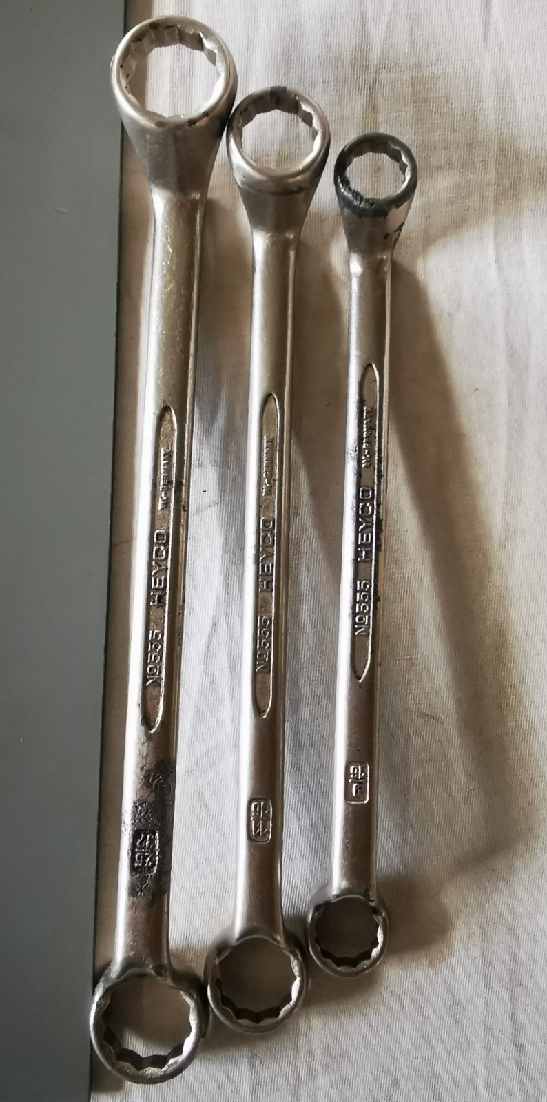 Heyco 3/4AF – 25/32AF , 5/8AF – 11/16AF , 9/16AF – 1/2AF CrVan Ring Spanners.