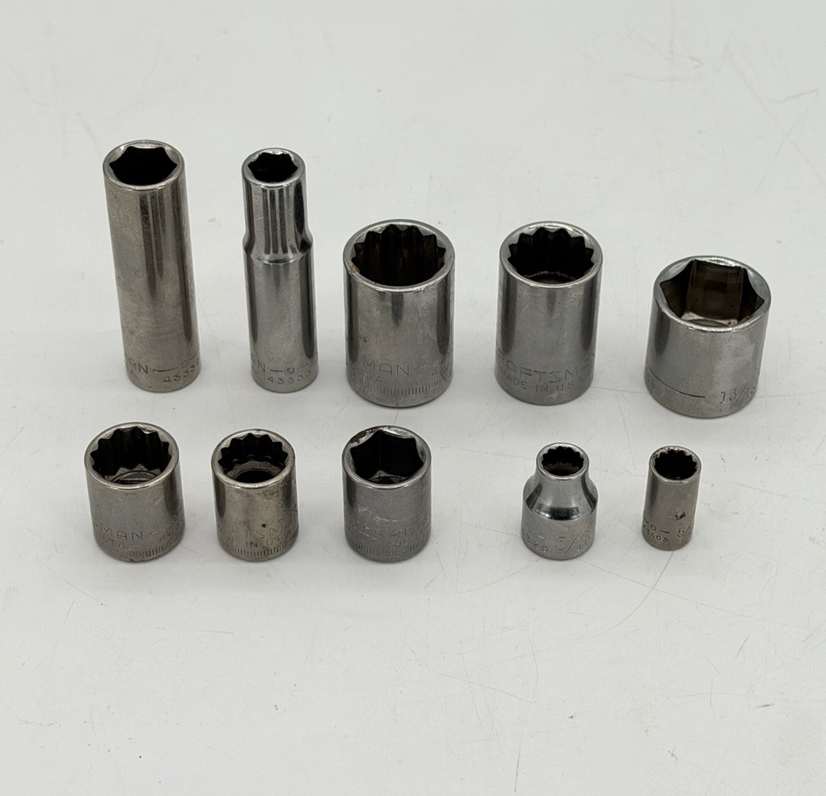 Vintage Craftsman G Series SAE & Metric 43546 43008 Etc Socket Lot Of 10