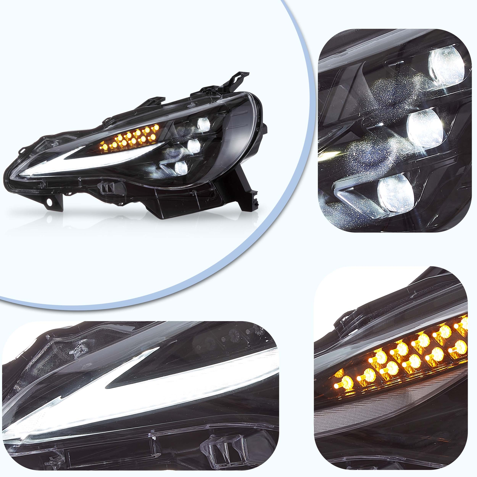 VLAND LED Projector Headlights For 12-20 Toyota 86/Subaru BRZ/FR-S w/Sequential