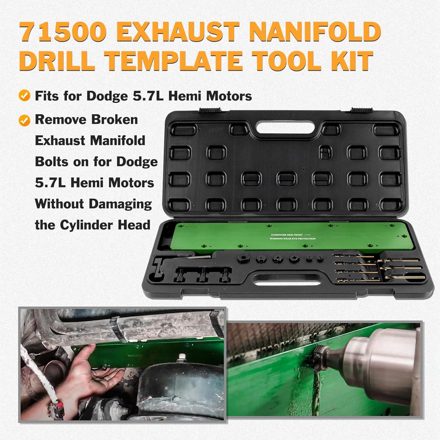 71500 Exhaust Manifold Bolt Stud Drill Template TOOL For Dodge 5.7L Hemi Motors