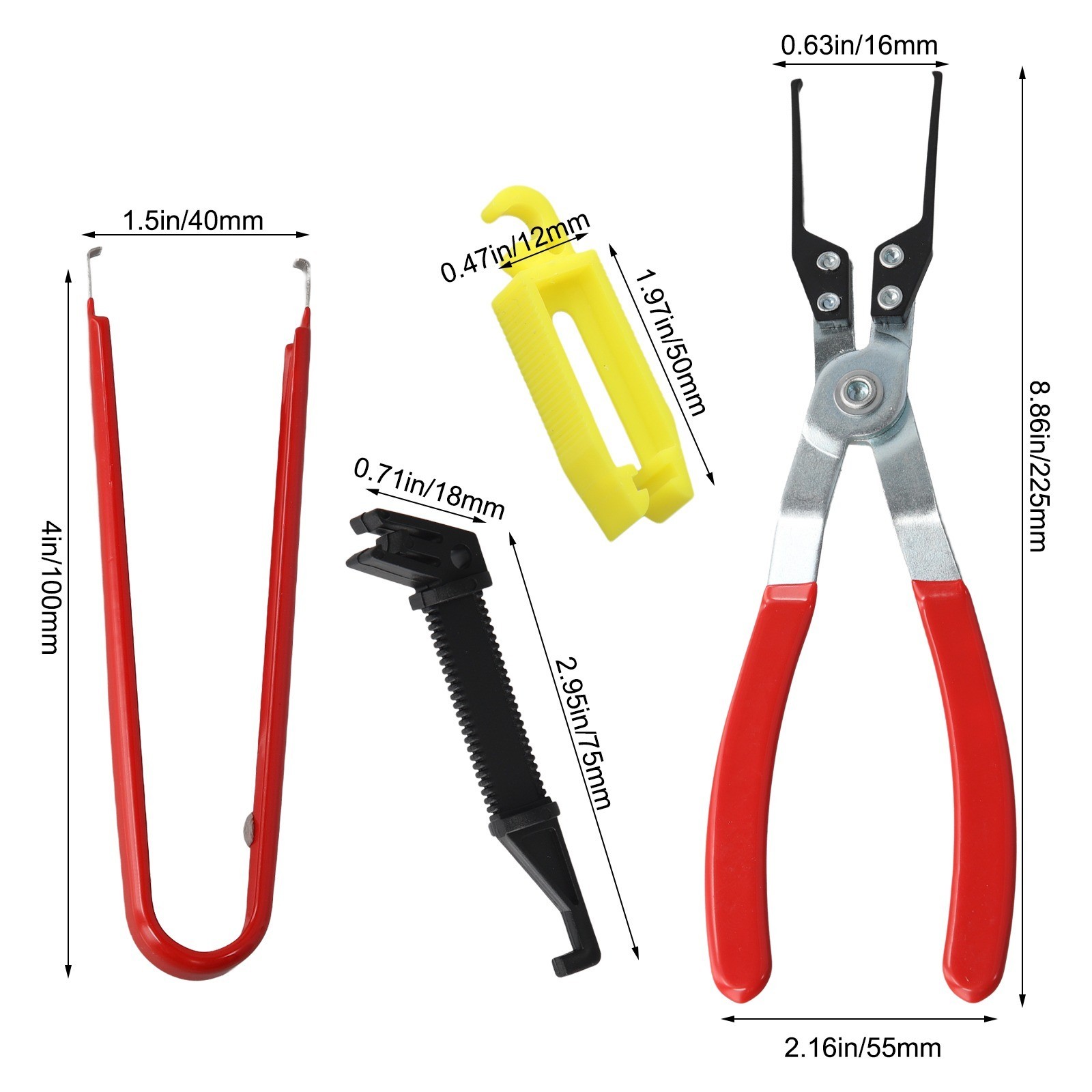 Vehicle Relay Fuse Puller Tool Set Made of ABS Metal and Stainless Steel 4 Pack