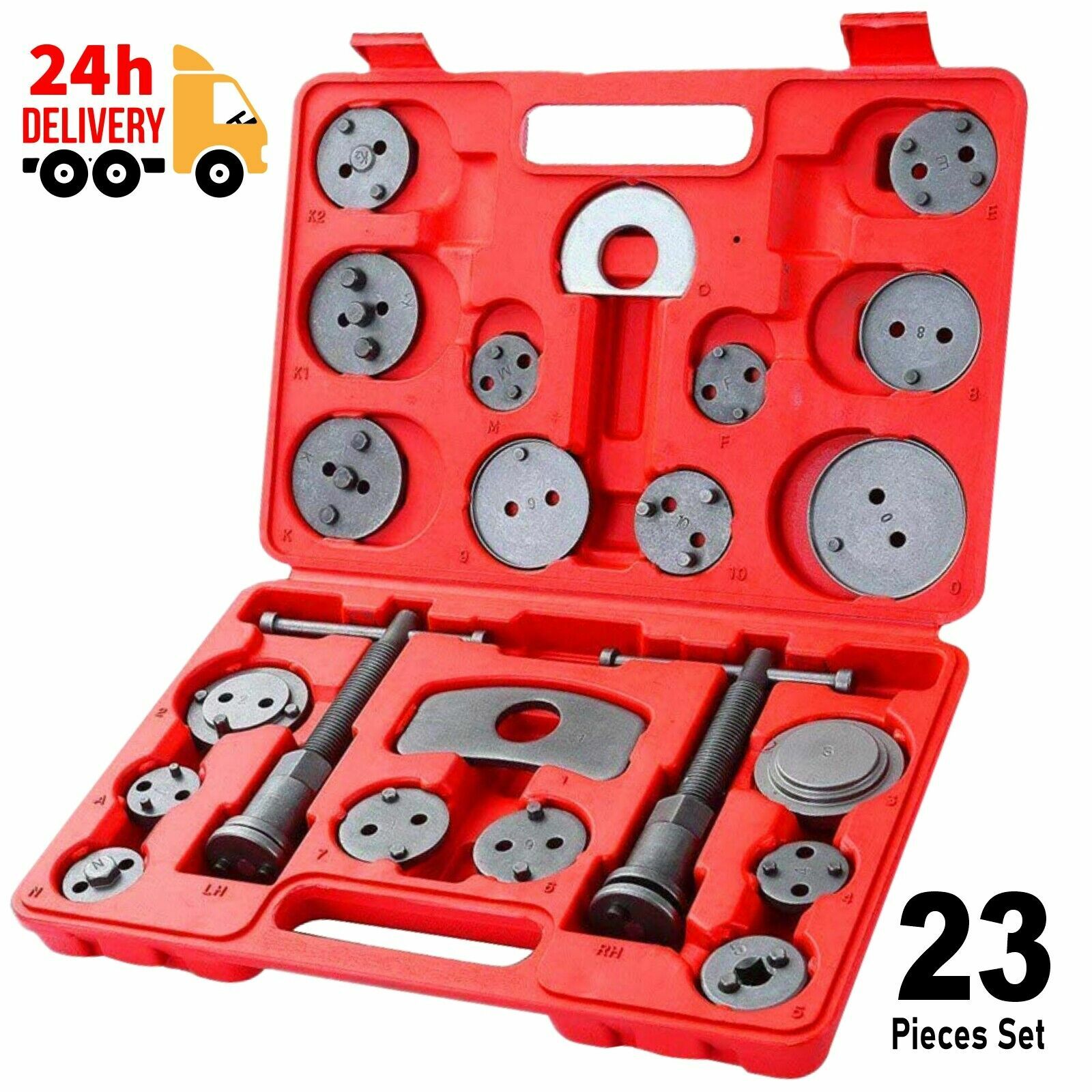 UNIVERSAL NEW BRAKE CALIPER PISTON REWIND WIND BACK TOOL KIT 23 PIECES SET UK