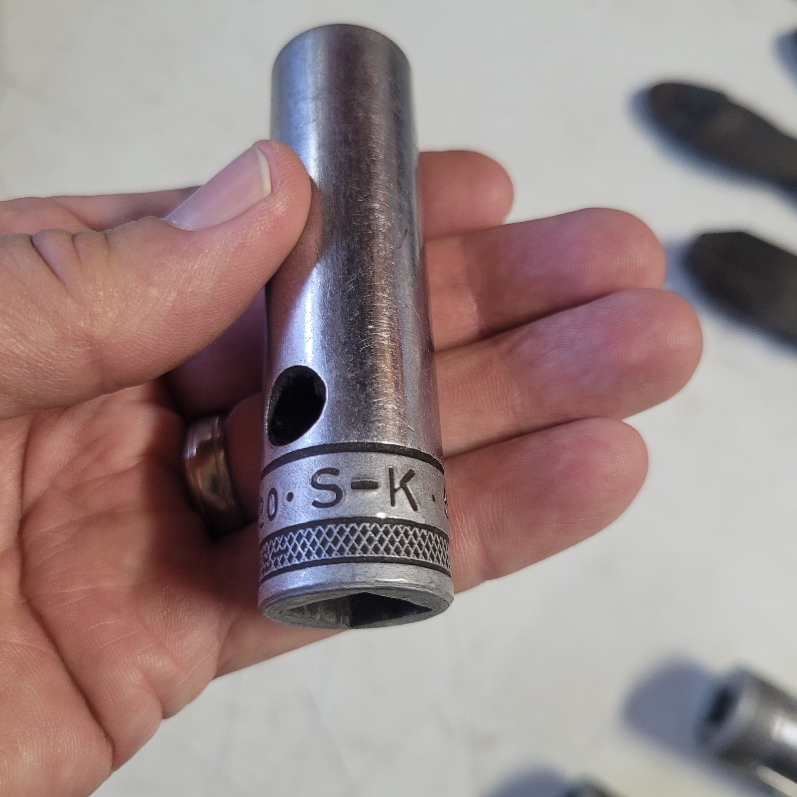Vintage S-K Tools 1/2″ Drive Deep Sockets 12 pt 40820 5/8″ 40828 7/8″ 40832 1″