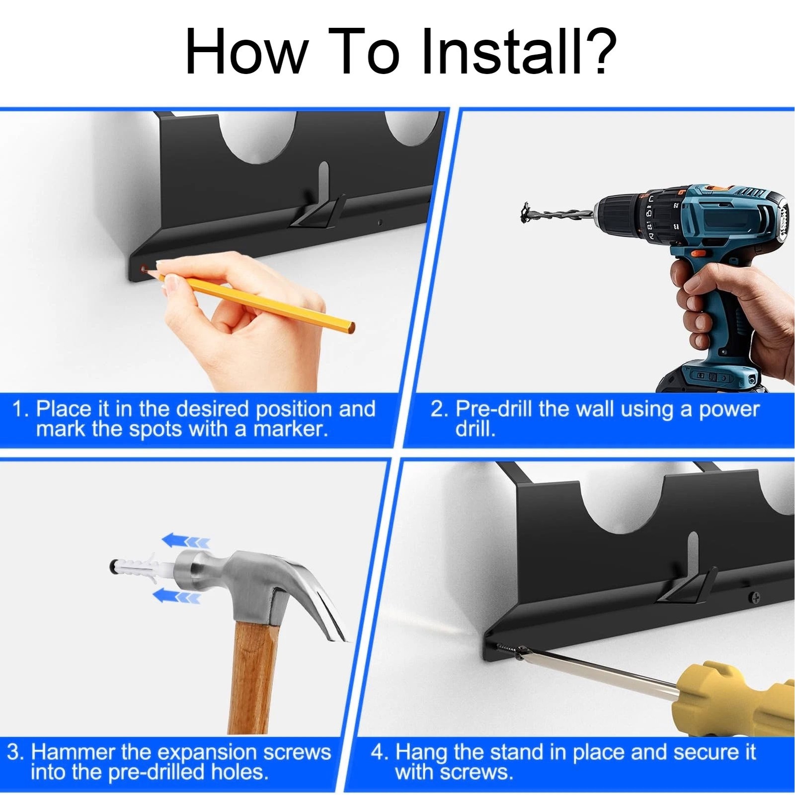 Angle Grinder Holders With Heavy Duty Design For Garage Premium