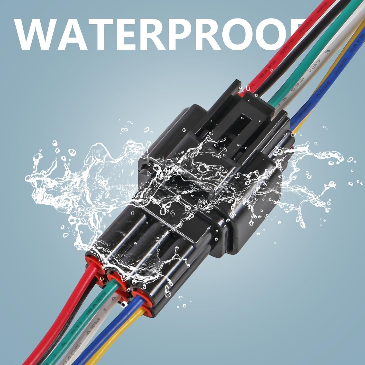 AITRIP 2PACK 6Pin Electrical connector, 6 pin waterproof connector with 6 Pin