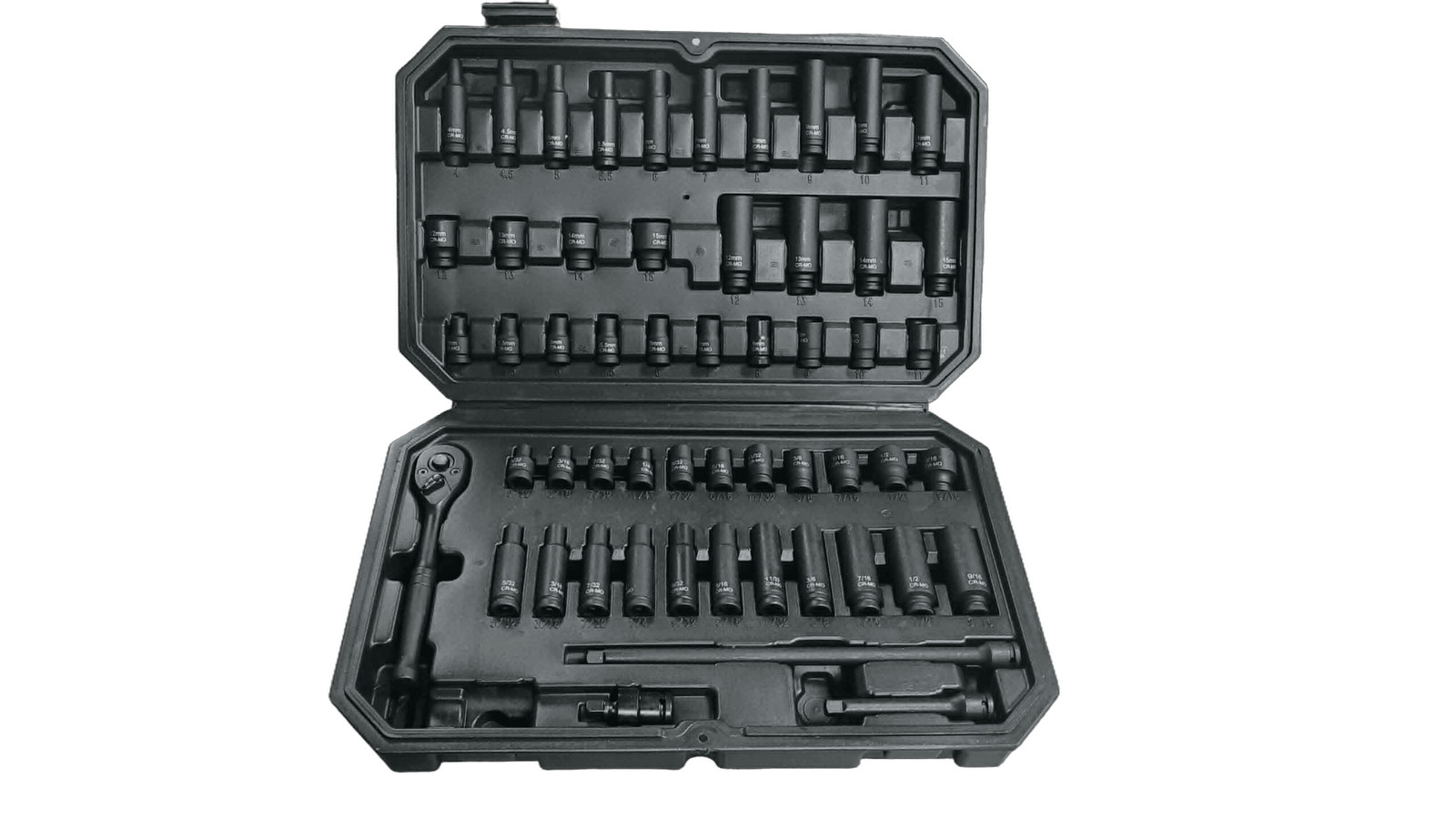 VEVOR 55-Piece Impact Socket Set – Clear Size Markings – Includes Storage Case