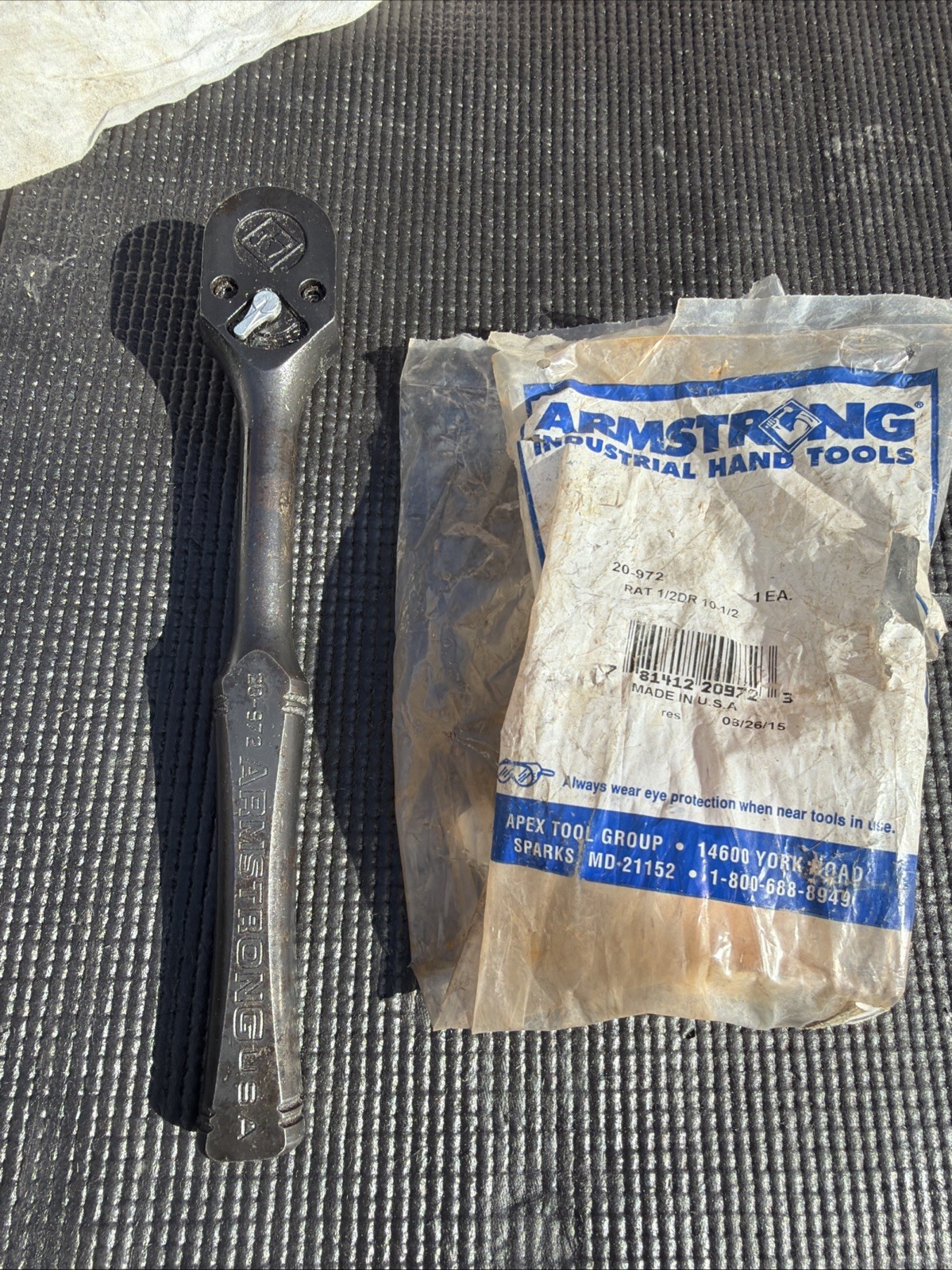 NEW Armstrong 20-972 Ratchet 1/2″ Drive Industrial Black Finish USA MADE! 10-1/2