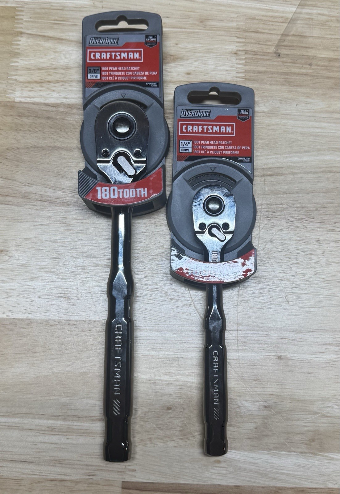 New Craftsman 2 pc 180 Tooth Overdrive Ratchet 3/8″ & 1/4″ GunMetal $81 at LOWES