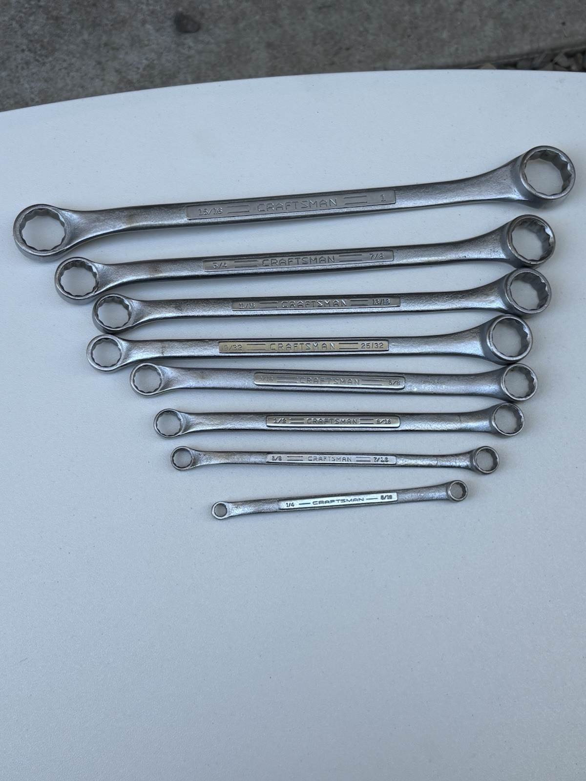 Vintage Craftsman Double End Combination Wrenches Set 8pc” 1/4×5/16 to 15/16×1 “