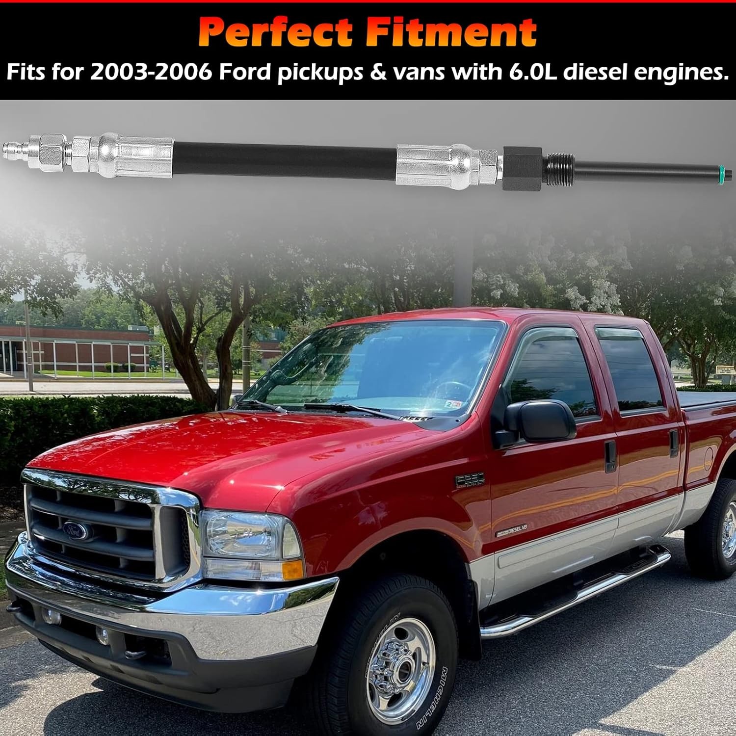 For Ford 6.0L Diesel 6660 Compression Tester Adapter Hose w/ O-Ring 2003-2006