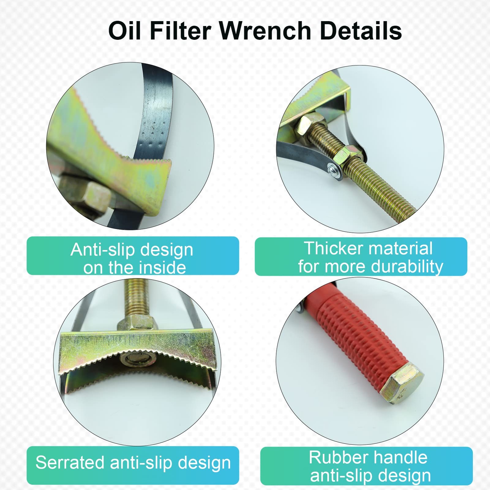 Oil Filter Wrench Removal Tool Heavy Duty Adjustable Strap 915 Cm Diameter For T