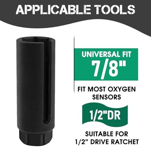 Oxygen Sensor Socket 22mm 7/8 in, 1/2 in Drive O2 Sensor Removal Tool, Heavy-…
